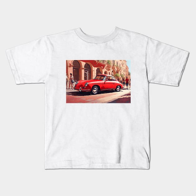 Porsche 356 in Red Kids T-Shirt by DeVerviers